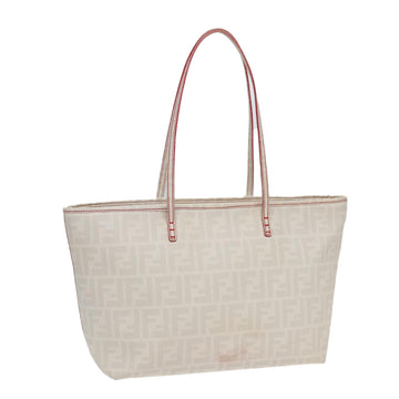 FENDI Zucca Canvas Tote Bag White Auth 82686