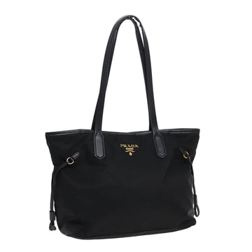 PRADA Tote Bag Nylon Black Auth 82695