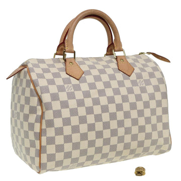 LOUIS VUITTON Damier Azur Speedy 30 Hand Bag N41533 LV Auth 82725