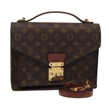 LOUIS VUITTON Monogram Monceau 28 Hand Bag 2way M51185 LV Auth 82737