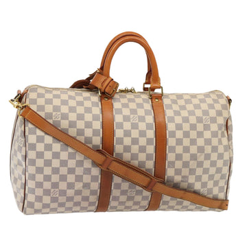 LOUIS VUITTON Damier Azur Keepall Bandouliere 45 Boston Bag N48223 LV Auth 82740