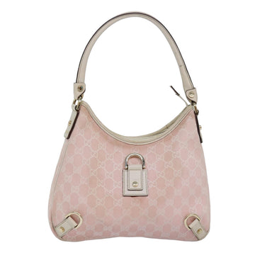 GUCCI GG Canvas Shoulder Bag Pink White 130738 Auth 82824