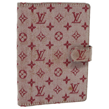 LOUIS VUITTON Monogram Mini Agenda PM Day Planner Cover Red R20912 LV Auth 82855