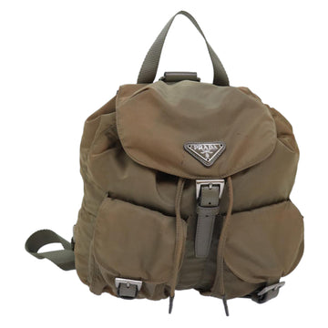 PRADA Backpack Nylon Beige Auth 82885