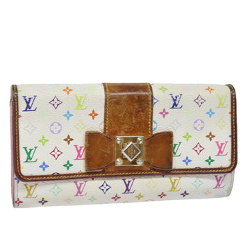 LOUIS VUITTON Multicolor Portefeuille Sara Nu Wallet White M60277 LV Auth 82988