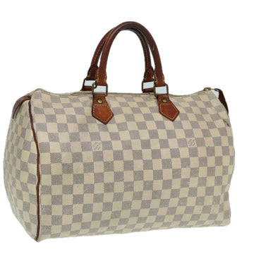 LOUIS VUITTON Damier Azur Speedy 35 Hand Bag N41535 LV Auth 83075