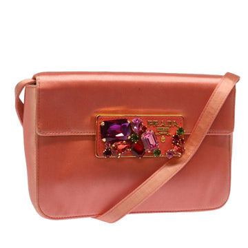 PRADA Shoulder Bag Satin Pink Auth 83153