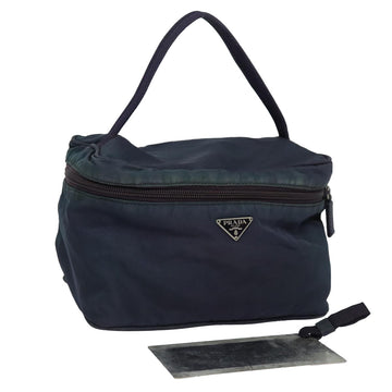 PRADA Vanity Cosmetic Pouch Nylon Navy Auth 83155