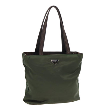 PRADA Tote Bag Nylon Khaki Auth 83157