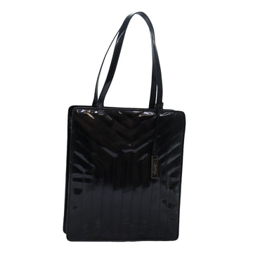 SAINT LAURENT Tote Bag Enamel Black Auth 83187