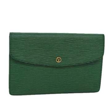 LOUIS VUITTON Epi Montaigne 27 Clutch Bag Green M52654 LV Auth 83255