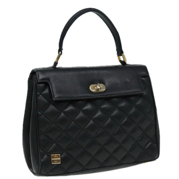 GIVENCHY Quilted Hand Bag Leather Black Auth 83259