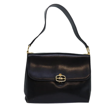 CELINE Shoulder Bag Leather Black Auth 83339