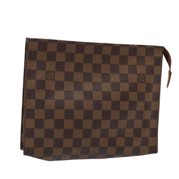 LOUIS VUITTON Damier Ebene Poche Toilette 26 Pouch N47543 LV Auth 83540