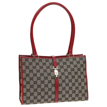 GUCCI GG Canvas Jackie Hand Bag Beige Red 002 1073 002122 Auth 83658