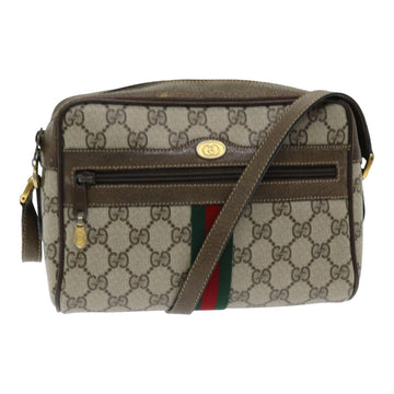 GUCCI GG Supreme Web Sherry Line Shoulder Bag PVC Beige 904 02 004 Auth 83660