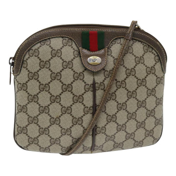 GUCCI GG Supreme Web Sherry Line Shoulder Bag PVC Beige 904 02 047 Auth 83663