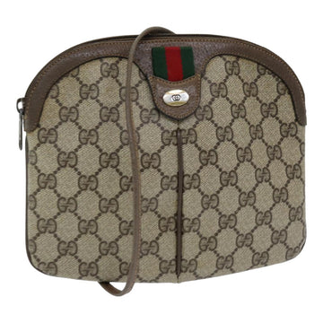 GUCCI GG Supreme Web Sherry Line Shoulder Bag PVC Beige 904 02 047 Auth 83664