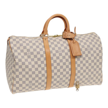 LOUIS VUITTON Damier Azur Keepall 50 Boston Bag N41430 LV Auth 83727A