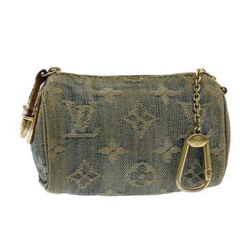 LOUIS VUITTON Monogram Denim Trousse Speedy Pouch Blue M95082 LV Auth 83750