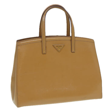 PRADA Hand Bag Safiano leather Beige Auth 83806