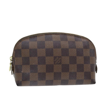 LOUIS VUITTON Damier Ebene Pochette Cosmetic PM Pouch N47516 LV Auth 83821