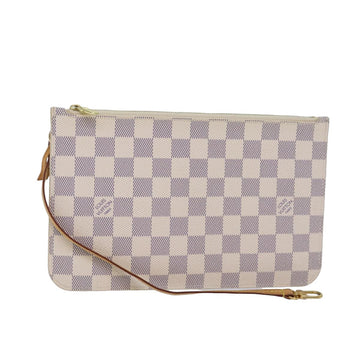 LOUIS VUITTON Damier Azur Neverfull MM Pouch Pouch LV Auth 83853