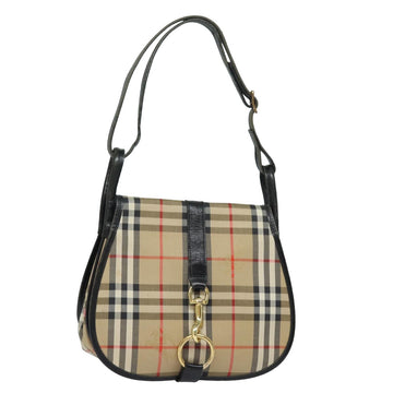 BURBERRYSs Nova Check Shoulder Bag Canvas Beige Auth 84069