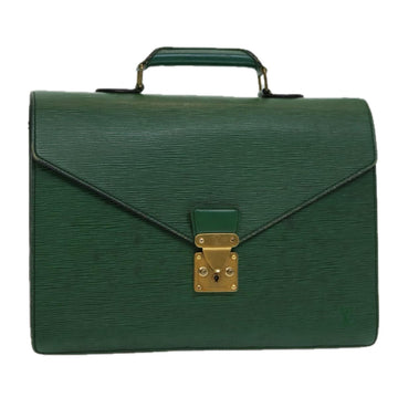 LOUIS VUITTON Epi Serviette Ambassador Business Bag Green M54412 LV Auth 84072