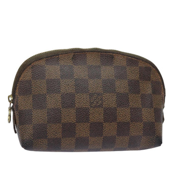 LOUIS VUITTON Damier Ebene Pochette Cosmetic PM Pouch N47516 LV Auth 84077