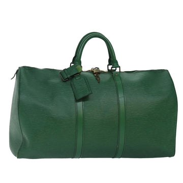 LOUIS VUITTON Epi Keepall 50 Boston Bag Green M42964 LV Auth 84093