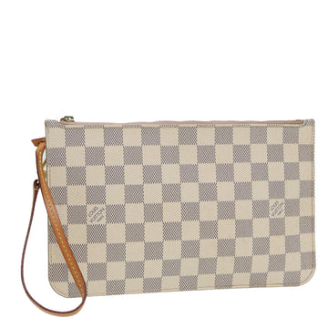 LOUIS VUITTON Damier Azur Neverfull MM Pouch Pouch LV Auth 84121