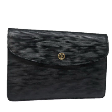 LOUIS VUITTON Epi Montaigne 23 Clutch Bag Black M52662 LV Auth 84140