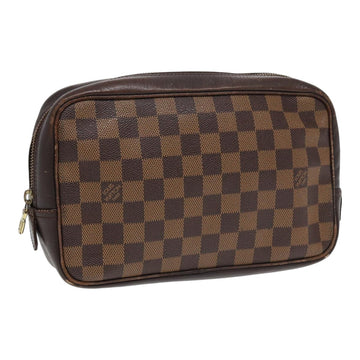 LOUIS VUITTON Damier Ebene Trousse Toilette Clutch Bag N47623 LV Auth 84147