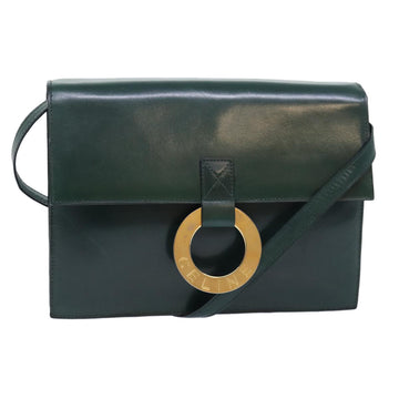 CELINE Clutch Bag Leather 2way Green Auth 84214