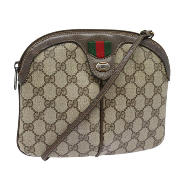 GUCCI GG Supreme Web Sherry Line Shoulder Bag PVC Beige 904 02 047 Auth 84221