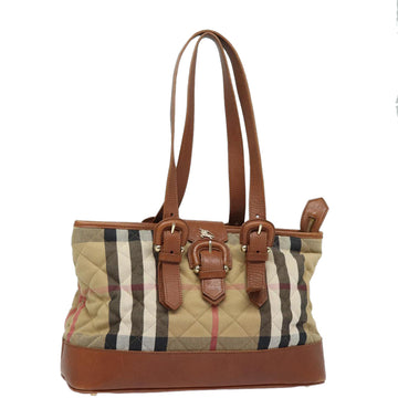 BURBERRY Nova Check Shoulder Bag Canvas Leather Beige Brown Auth 84237