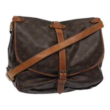 LOUIS VUITTON Monogram Saumur 35 Shoulder Bag M42254 LV Auth 84275