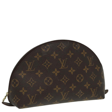 LOUIS VUITTON Monogram Trousse Demi Ronde Cosmetic Pouch M47520 LV Auth 84318