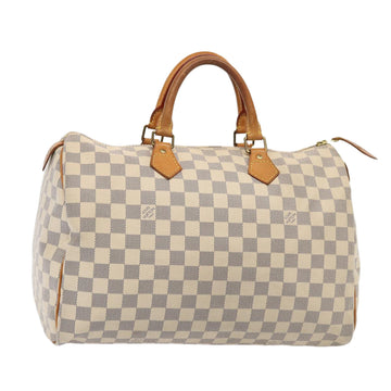 LOUIS VUITTON Damier Azur Speedy 35 Hand Bag N41535 LV Auth 84325