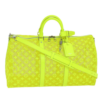 LOUIS VUITTON Monogram Mesh Keepall Bandouliere 50 Bag Yellow M55380 Auth 84353S