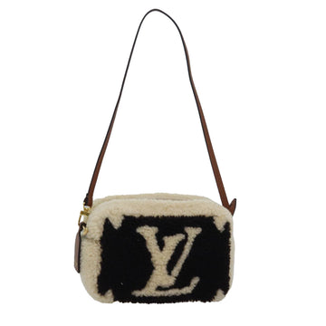 LOUIS VUITTON Monogram Teddy Beach Pouch Beige Black M68599 LV Auth 84395SA