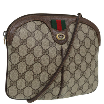 GUCCI GG Canvas Web Sherry Line Shoulder Bag PVC Beige 904 02 047 Auth 84424