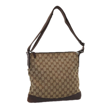 GUCCI GG Canvas Shoulder Bag Beige 145857 Auth 84432