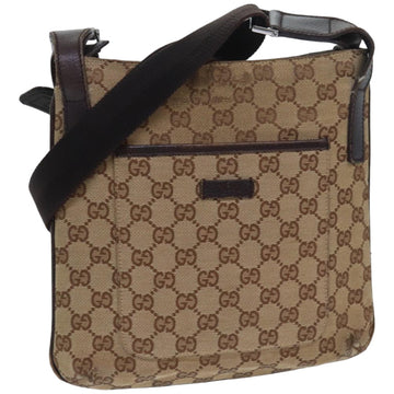 GUCCI GG Canvas Shoulder Bag Beige Brown 122793 Auth 84438