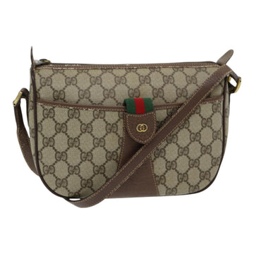 GUCCI GG Supreme Web Sherry Line Shoulder Bag PVC Beige 001 754 6177 Auth 84567