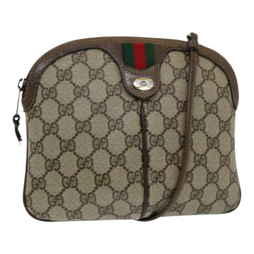 GUCCI GG Supreme Web Sherry Line Shoulder Bag PVC Beige 904 02 047 Auth 84571