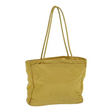 PRADA Tote Bag Nylon Yellow Silver Auth 84670