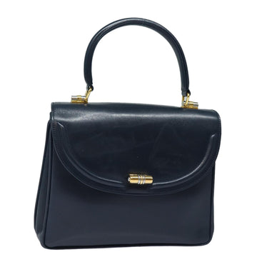 GUCCI Hand Bag Leather Navy Auth 84810