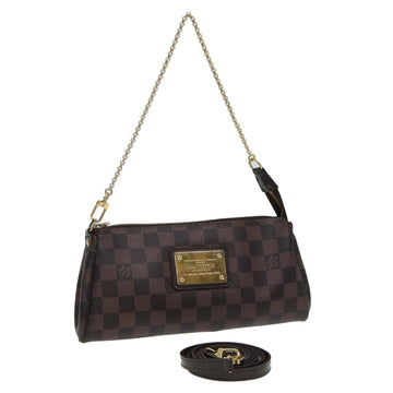 LOUIS VUITTON Damier Ebene Eva Shoulder Bag 2way N55213 LV Auth 84860